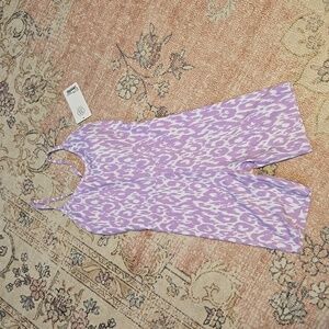 SAGE COLLECTIVE Lavender and White Leopard One Piece Short Unitard Size XS